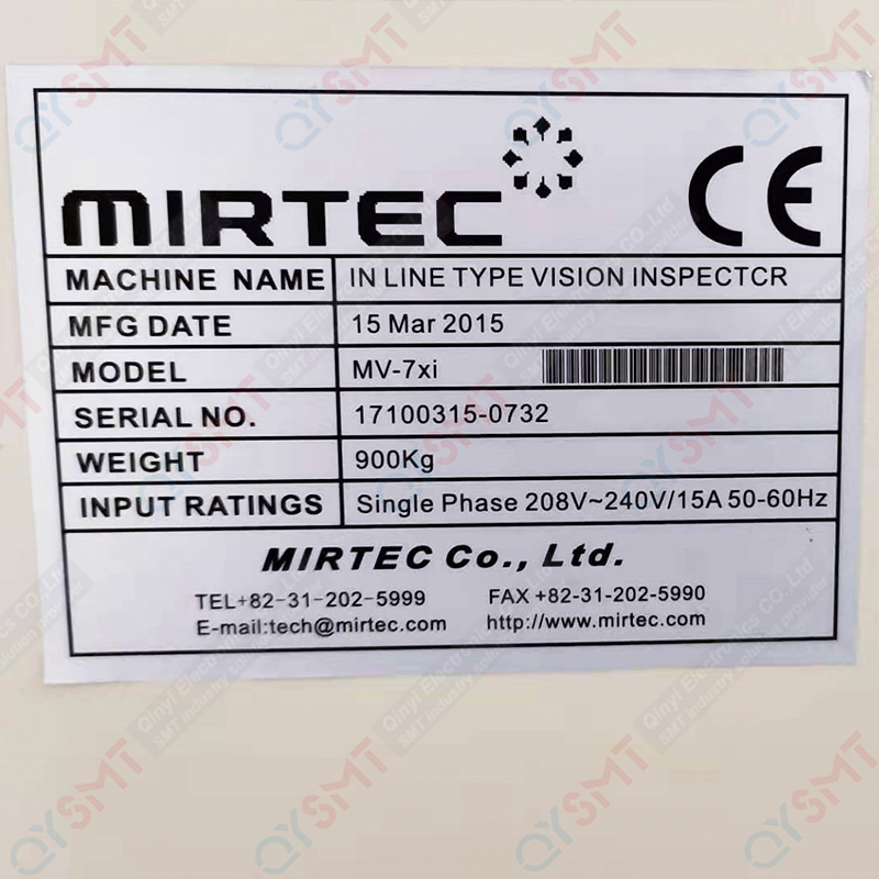 Used Equipment/AOI MIRTEC MV-7XI MACHINE/#000214