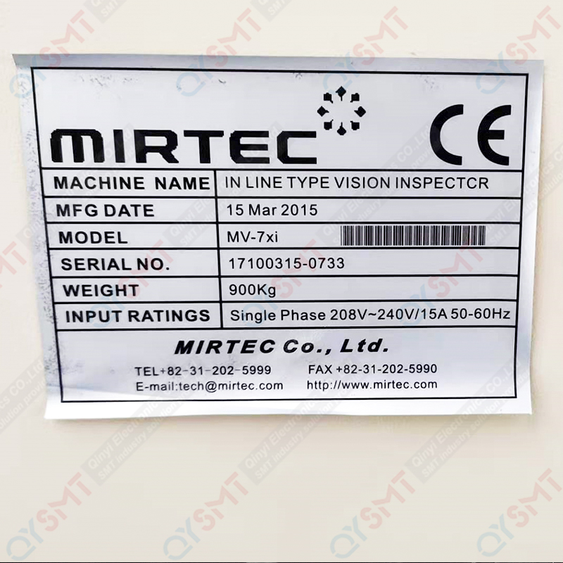 Used Equipment/AOI MIRTEC MV-7XI MACHINE/#000215